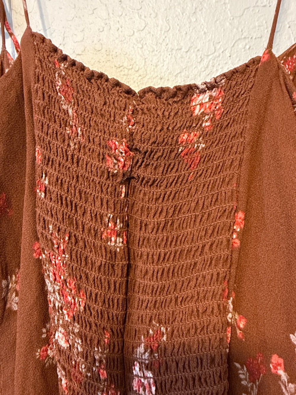 Reformation Brown Floral Tie-Shoulder Bustier Camisole - Picture 5 of 7